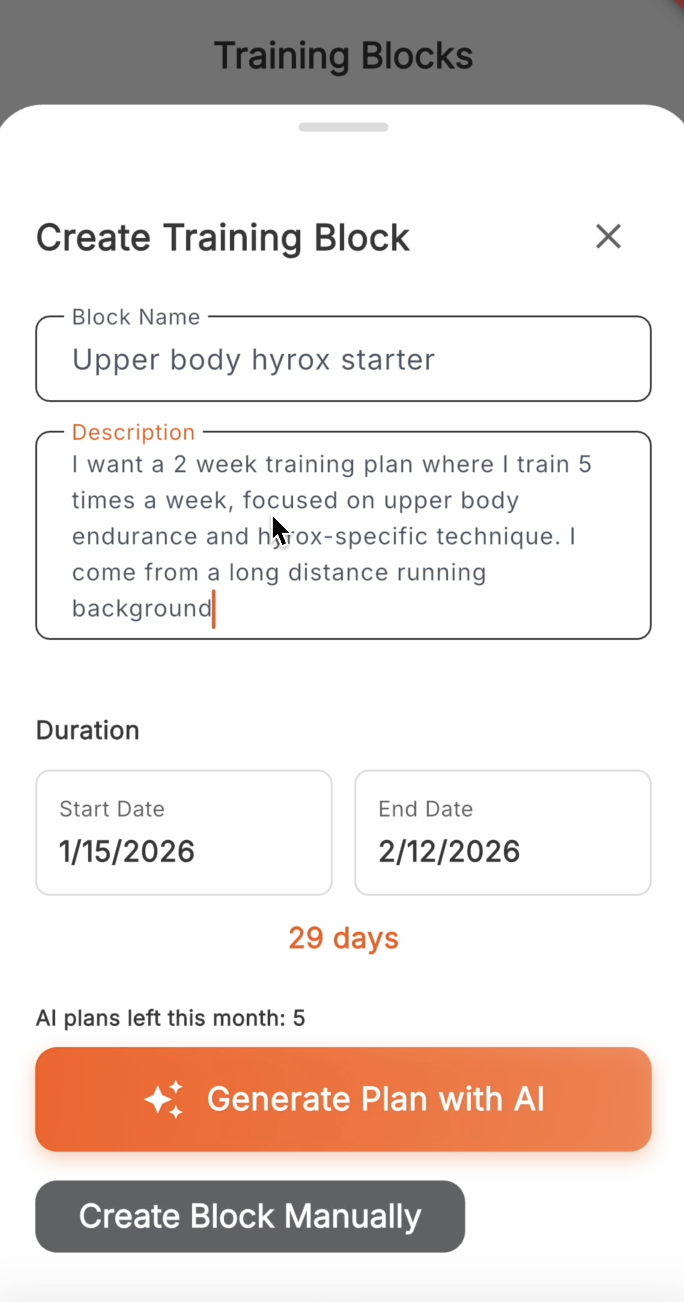 AI-Generated Training Plans